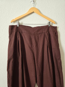 Abercrombie Brown Wide Leg Linen Pants (XL)