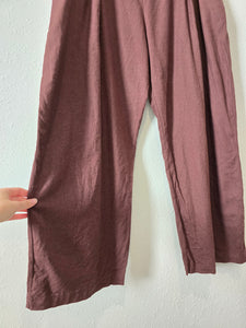 Abercrombie Brown Wide Leg Linen Pants (XL)