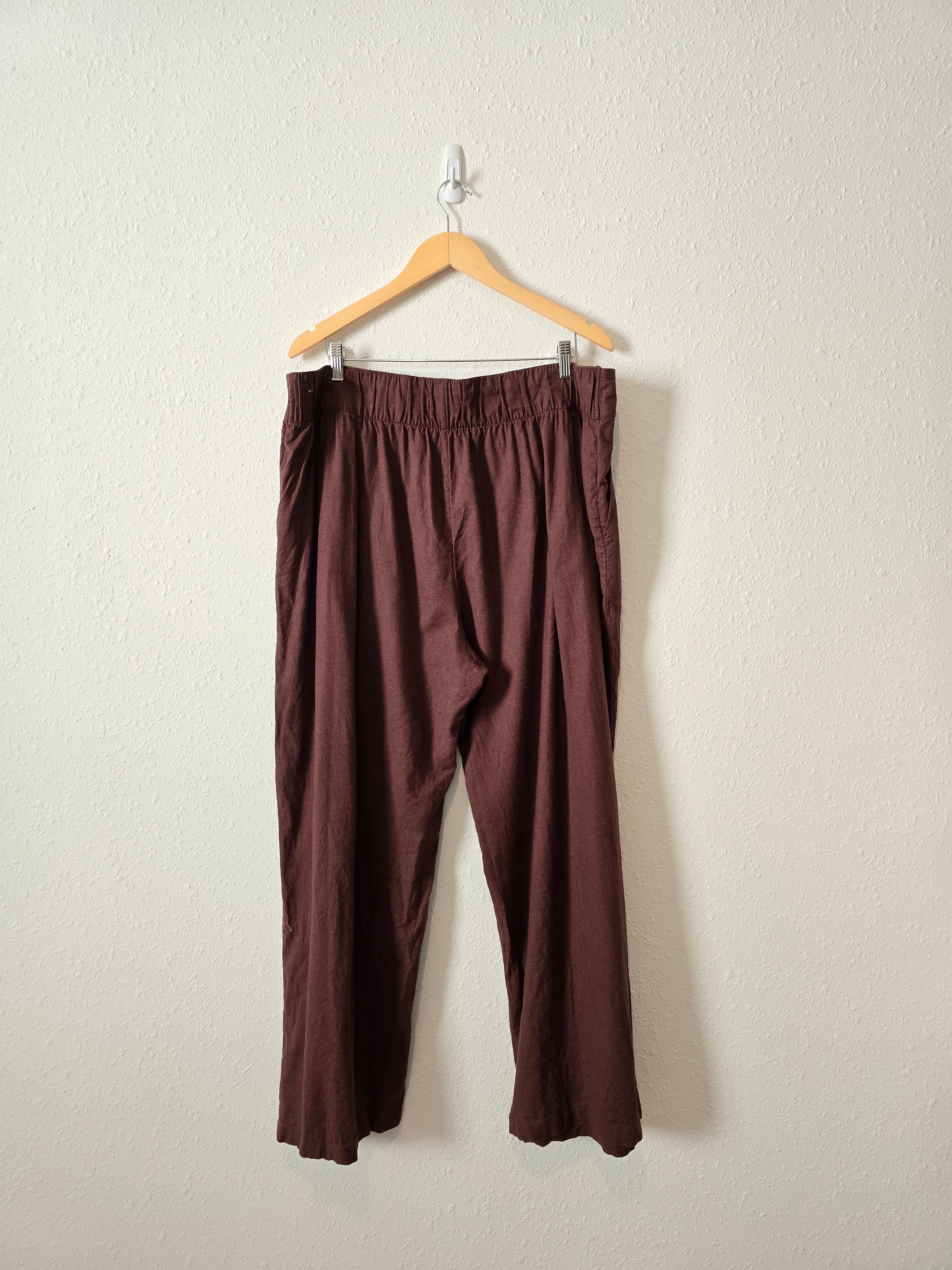 Abercrombie Brown Wide Leg Linen Pants (XL)