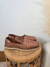 Load image into Gallery viewer, Brown Handwoven Leather Flats (7.5)
