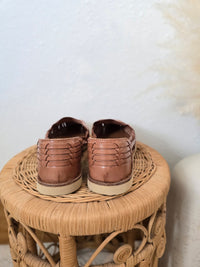 Brown Handwoven Leather Flats (7.5)