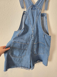 Vintage Cotton Denim Shortalls (L)