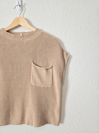 Neutral Boxy Knit Top (S)