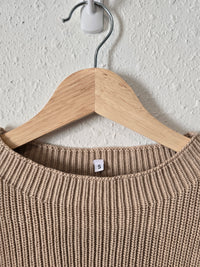 Neutral Boxy Knit Top (S)