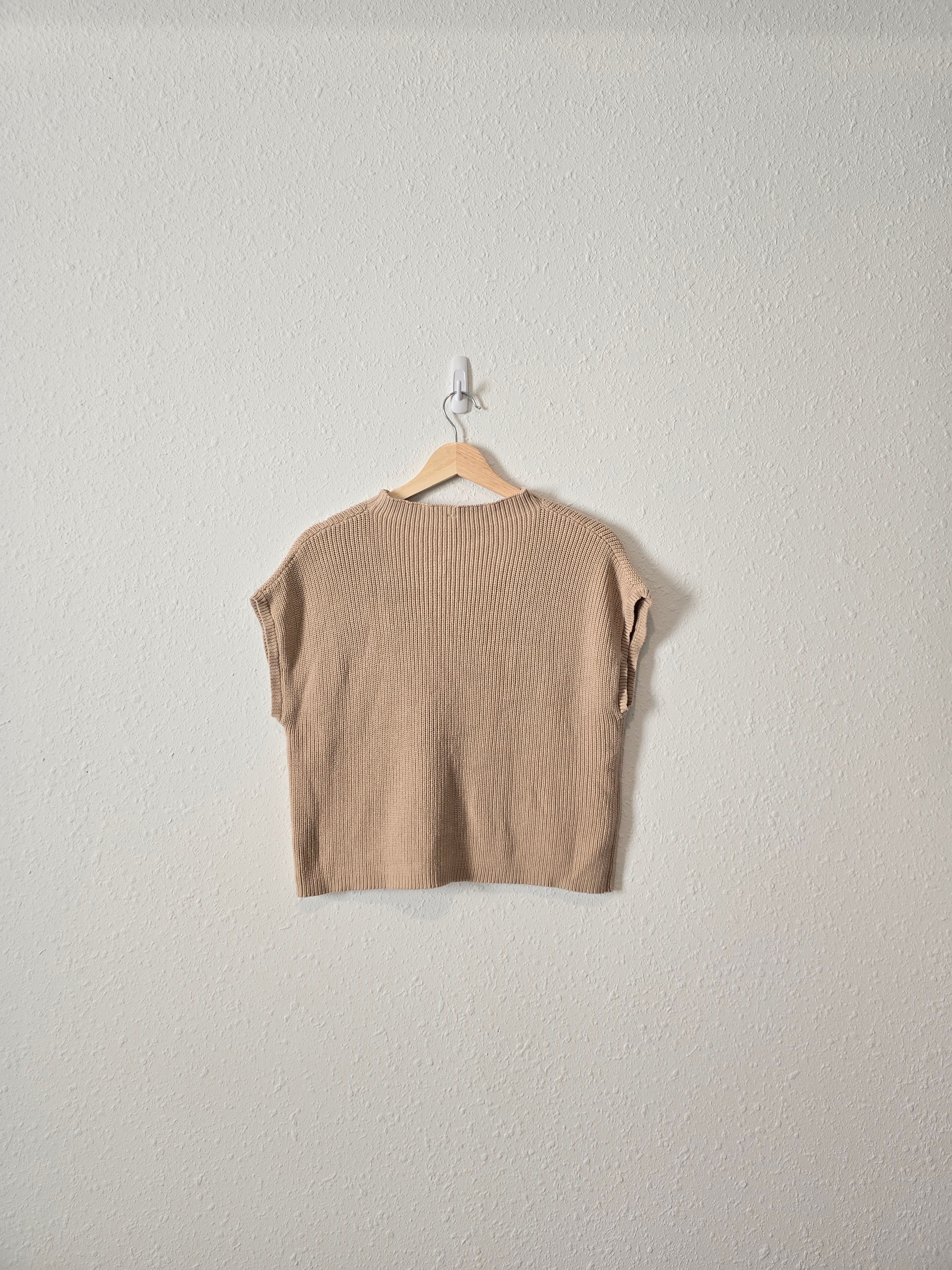 Neutral Boxy Knit Top (S)