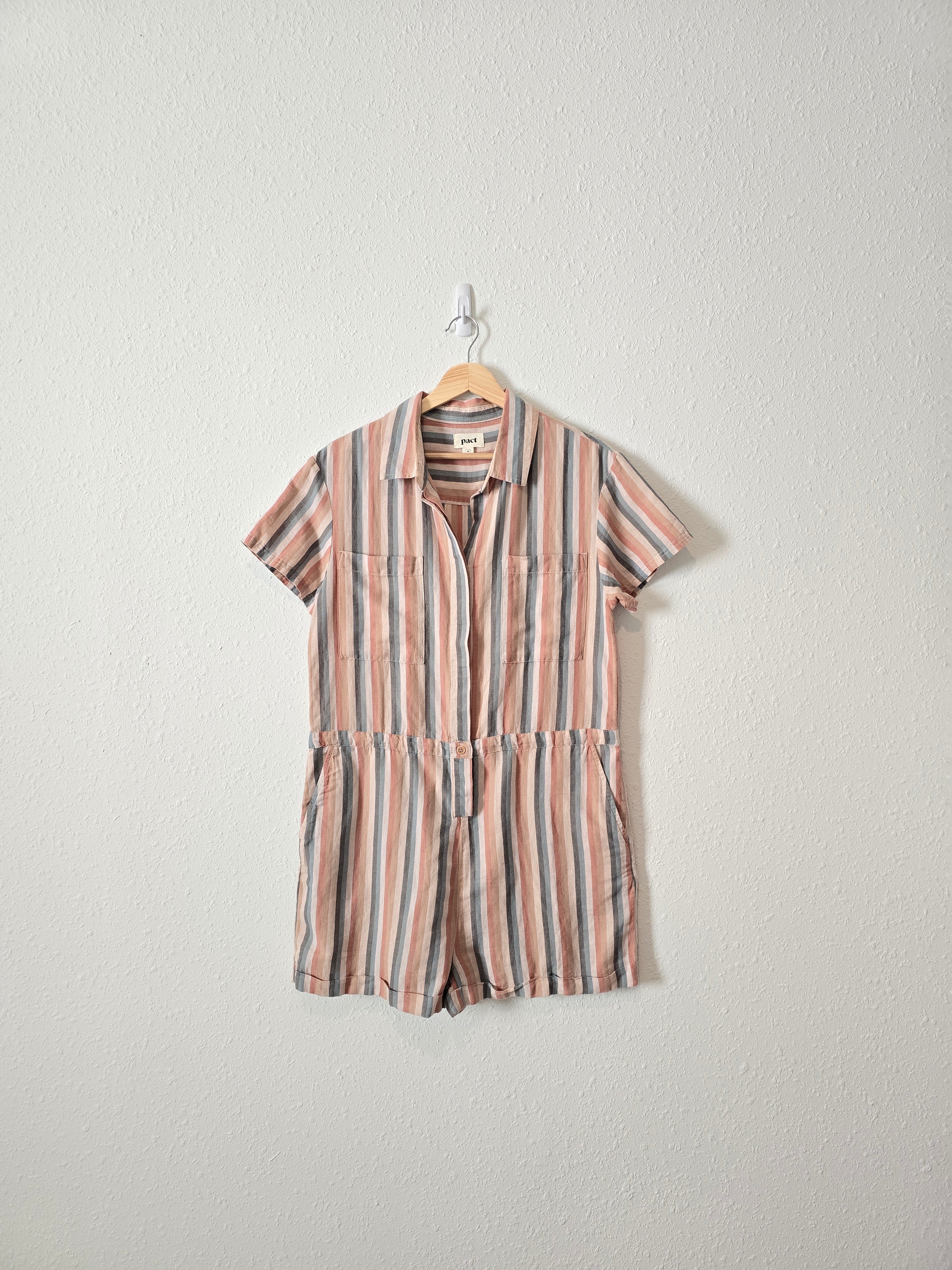 Pact Colorful Striped Romper (M)