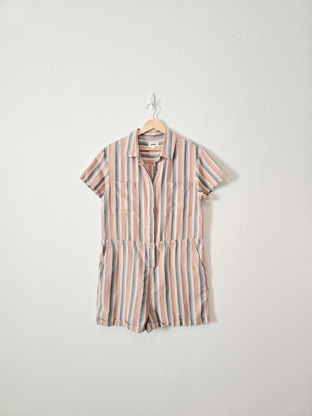 Pact Colorful Striped Romper (M)