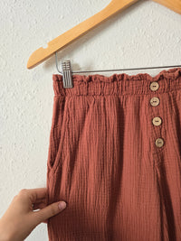 Terracotta Cotton Gauze Pants (M)