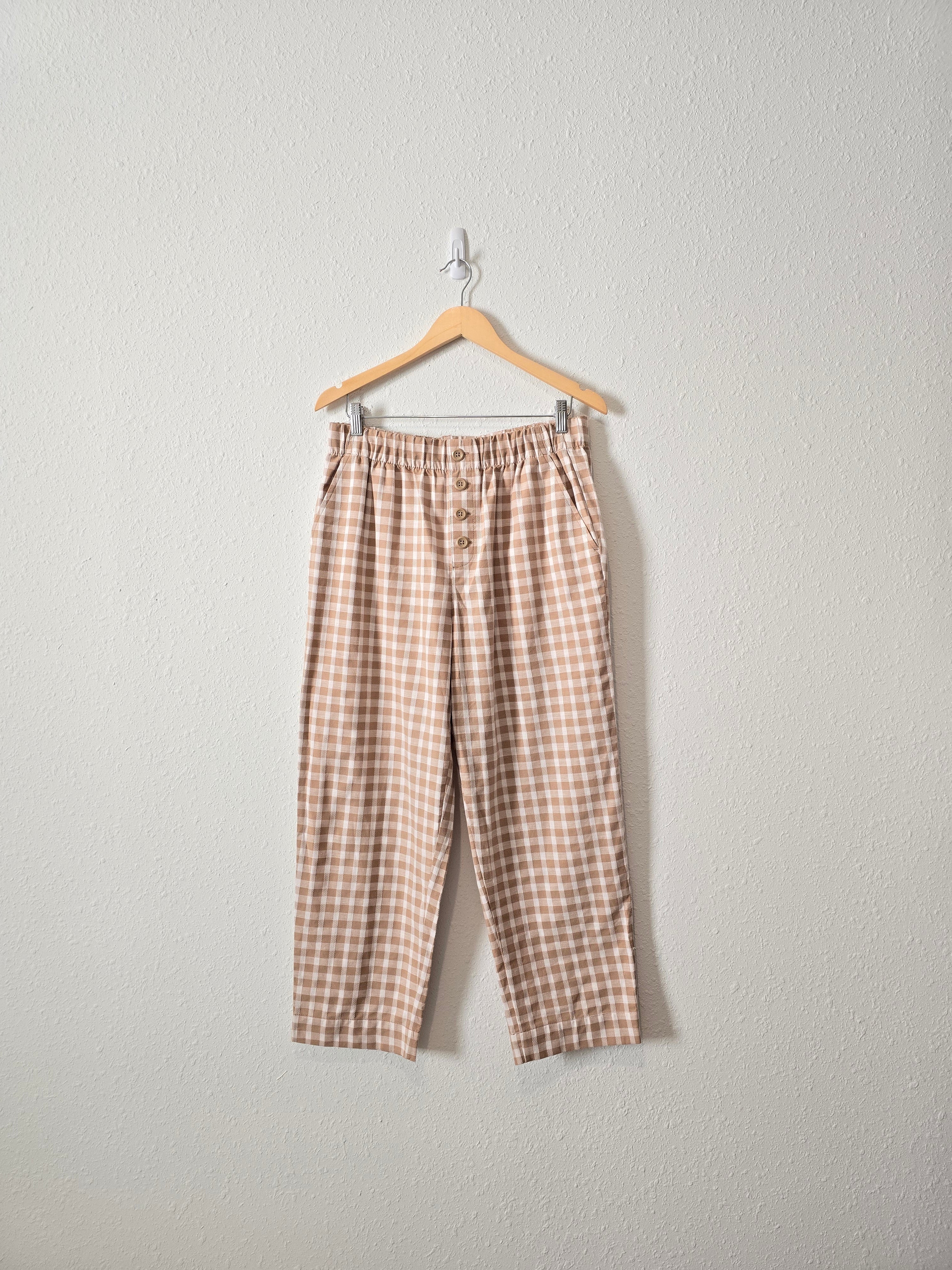 NEW Loft Neutral Gingham Pants (L)