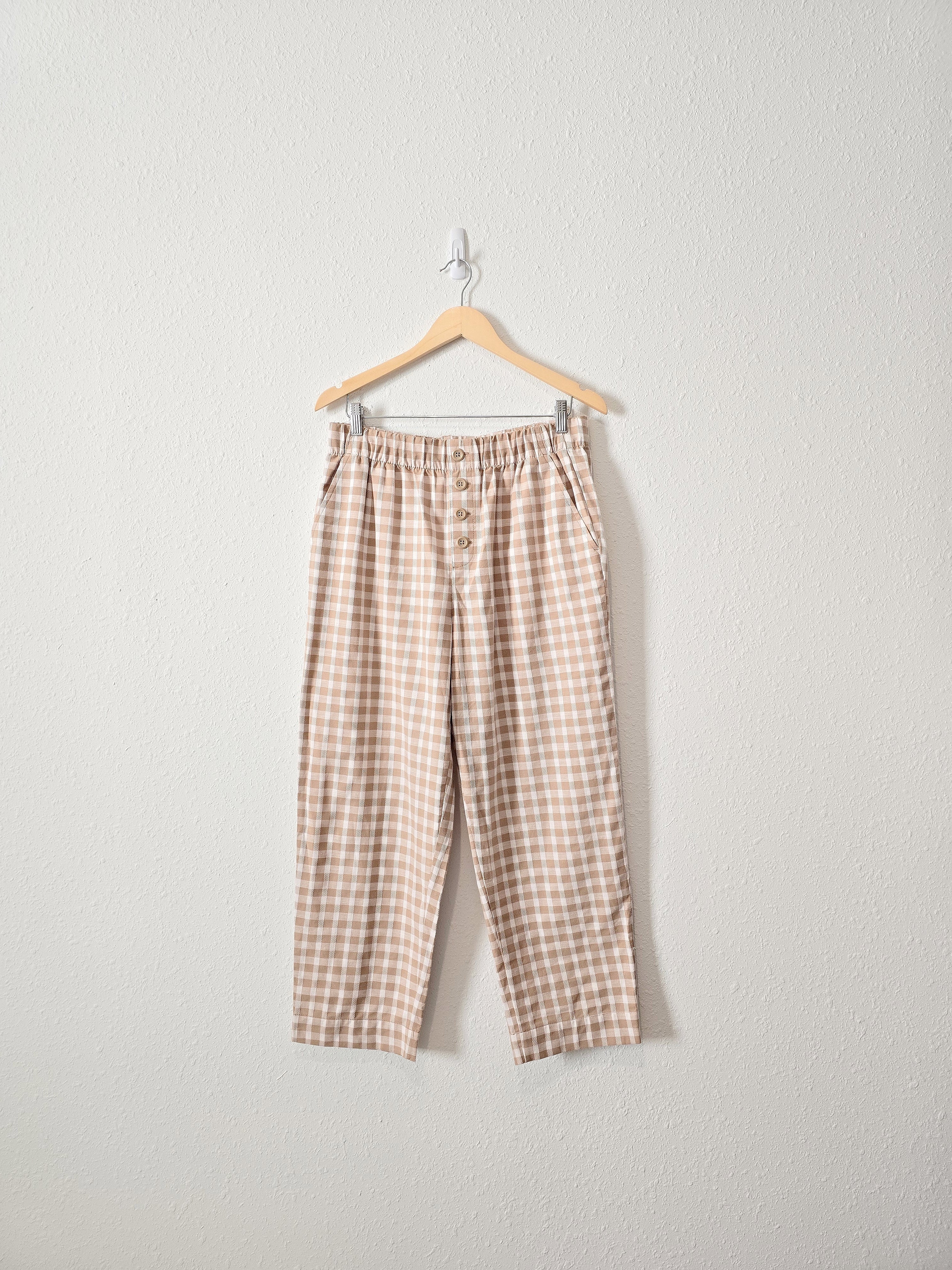 NEW Loft Neutral Gingham Pants (L)