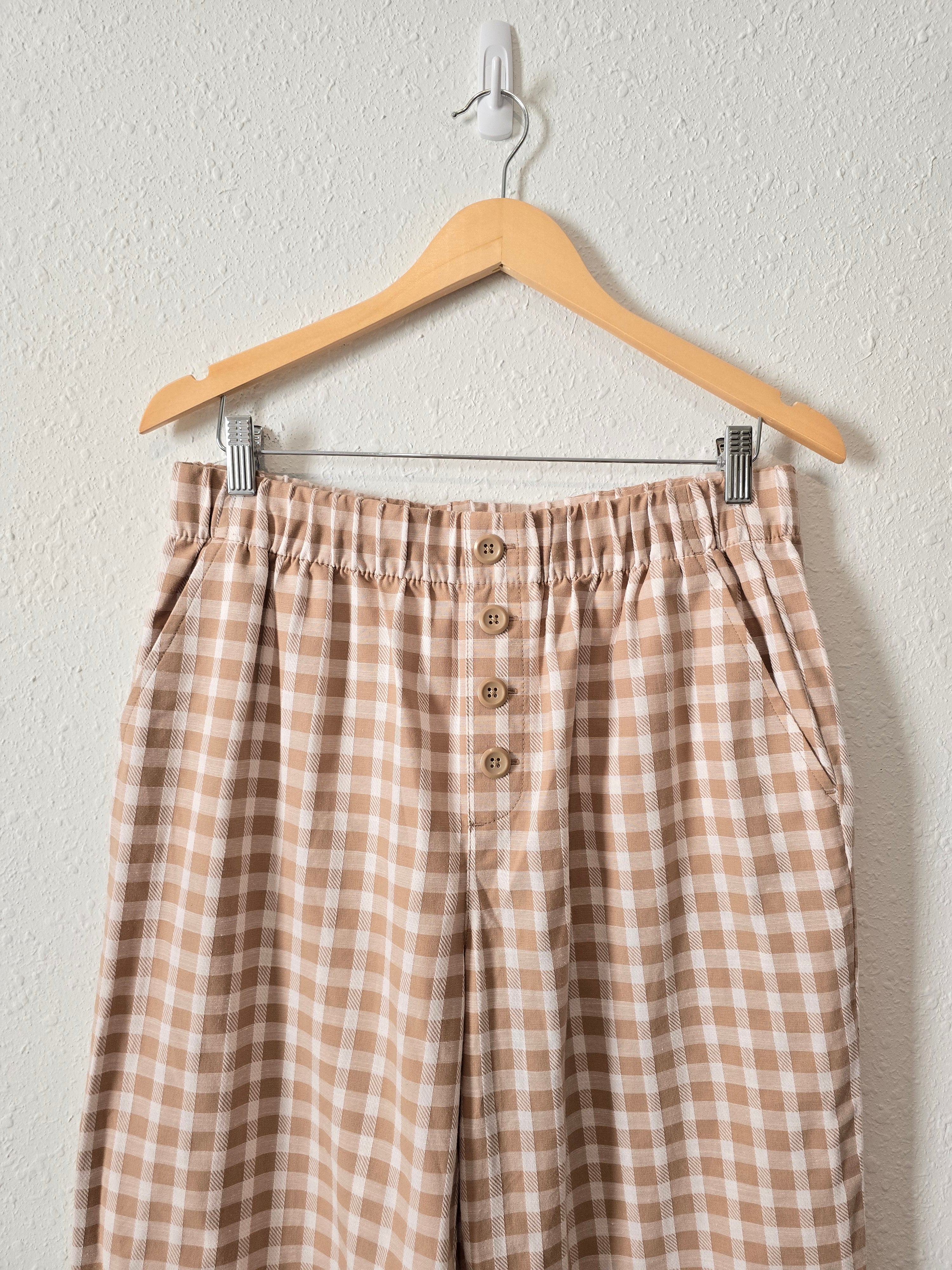 NEW Loft Neutral Gingham Pants (L)