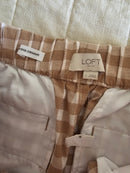 NEW Loft Neutral Gingham Pants (L)