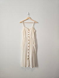 Linen Button Up Midi Dress (M)