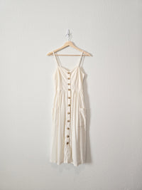 Linen Button Up Midi Dress (M)