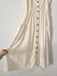 Linen Button Up Midi Dress (M)