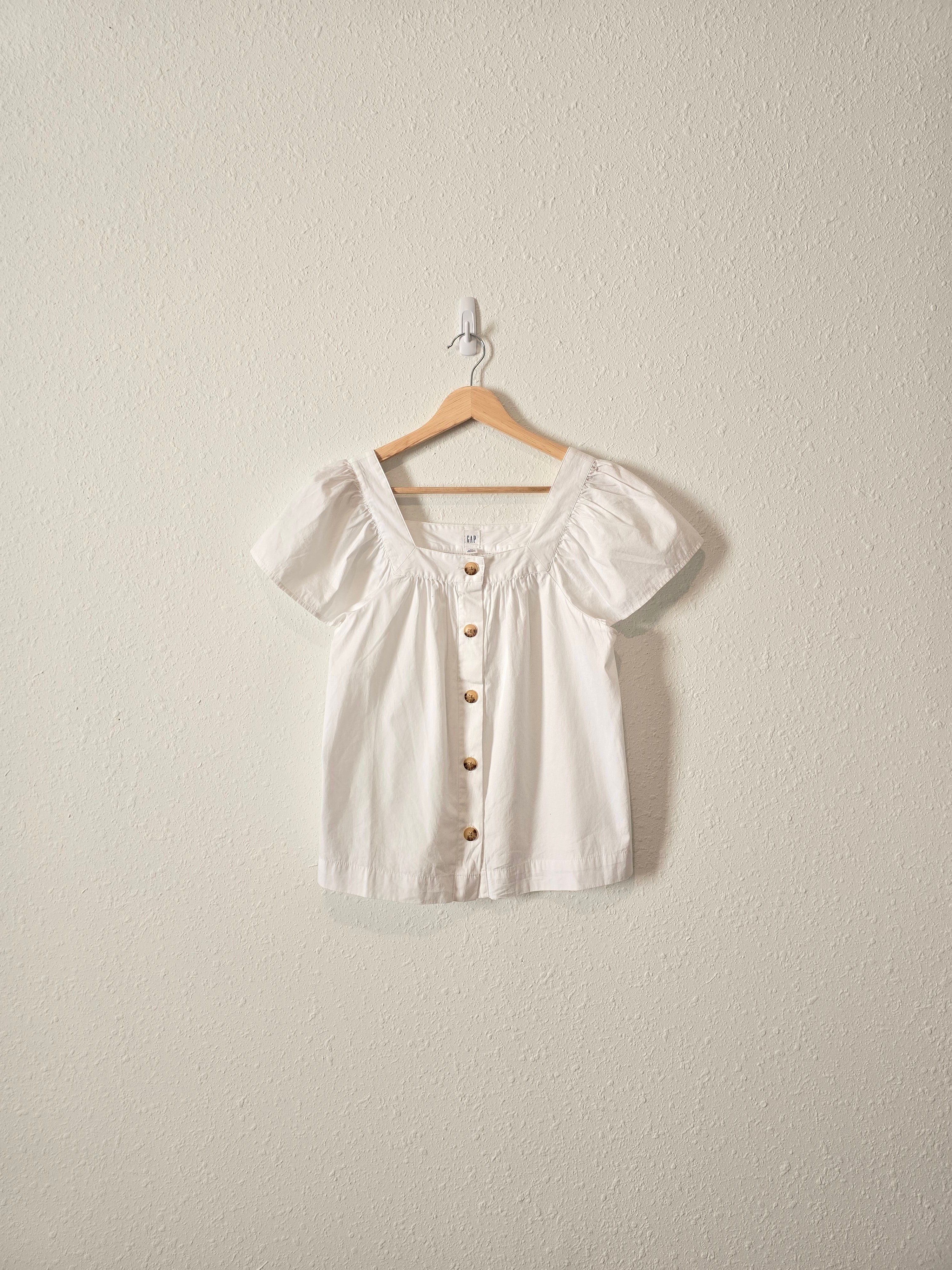 Gap White Square Neck Top (XS)