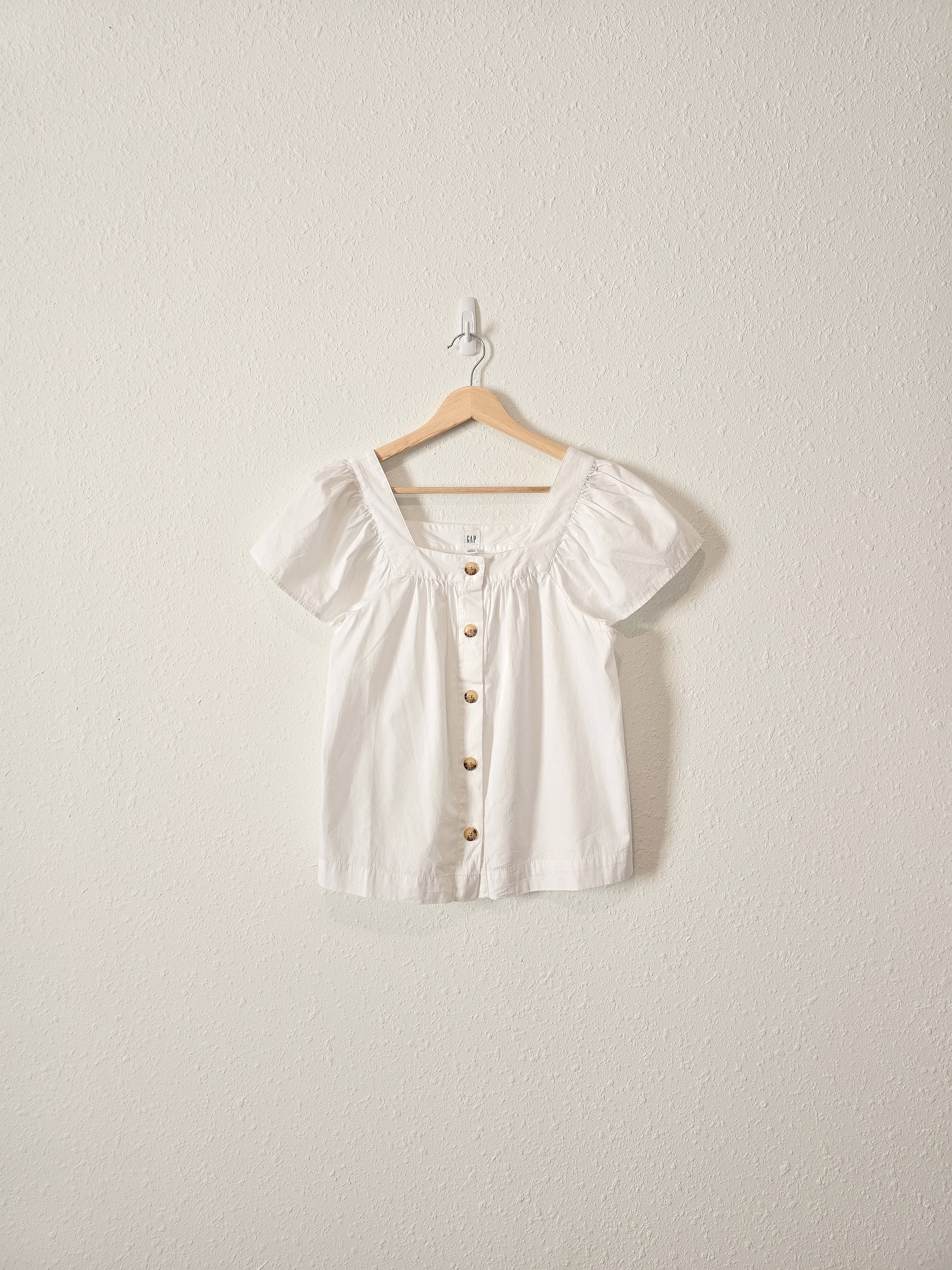 Gap White Square Neck Top (XS)