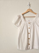 Gap White Square Neck Top (XS)