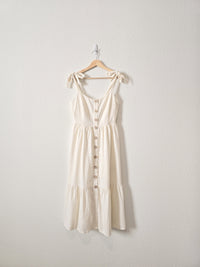 NEW Linen Blend Midi Dress (M)