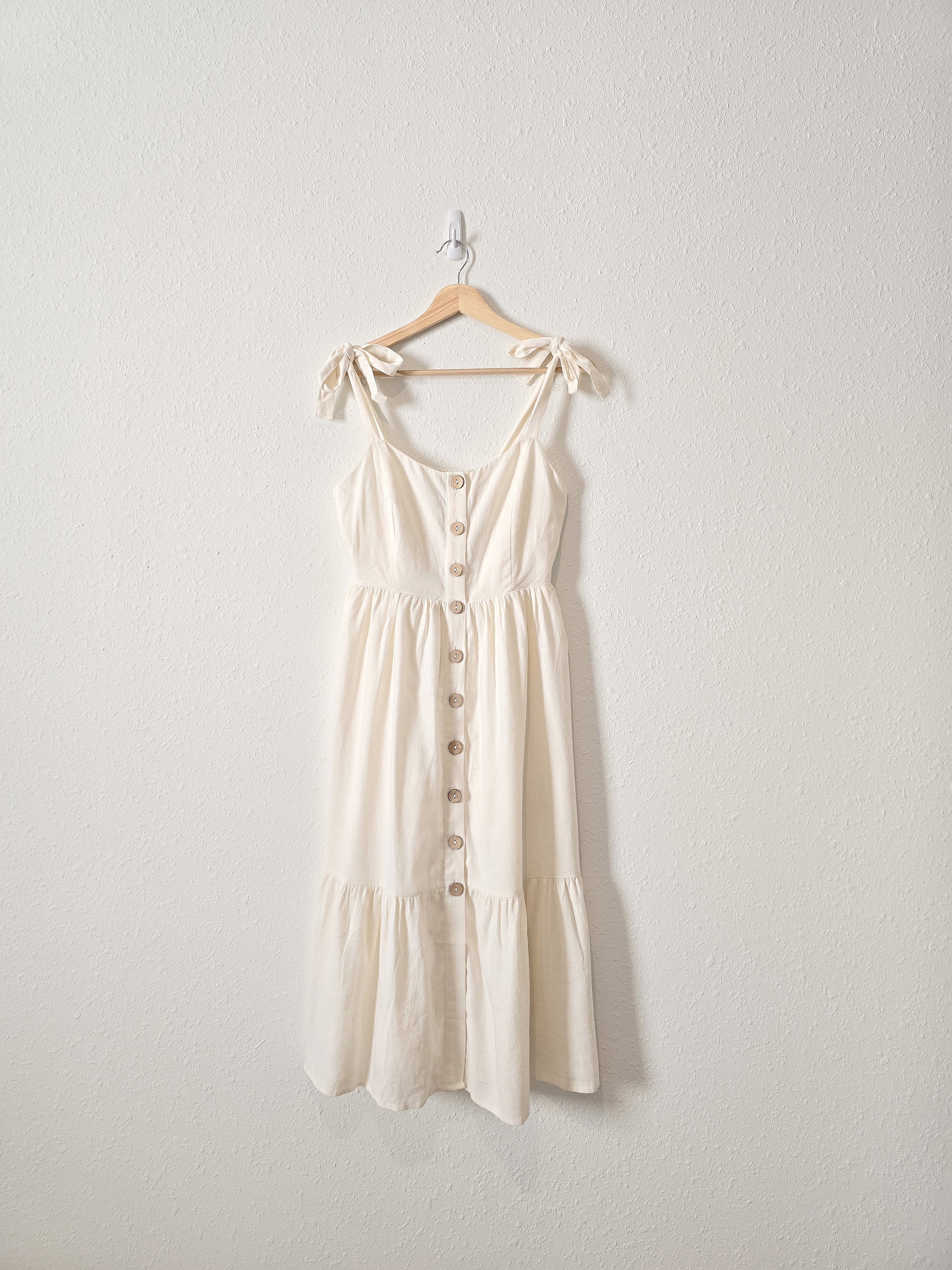 NEW Linen Blend Midi Dress (M)