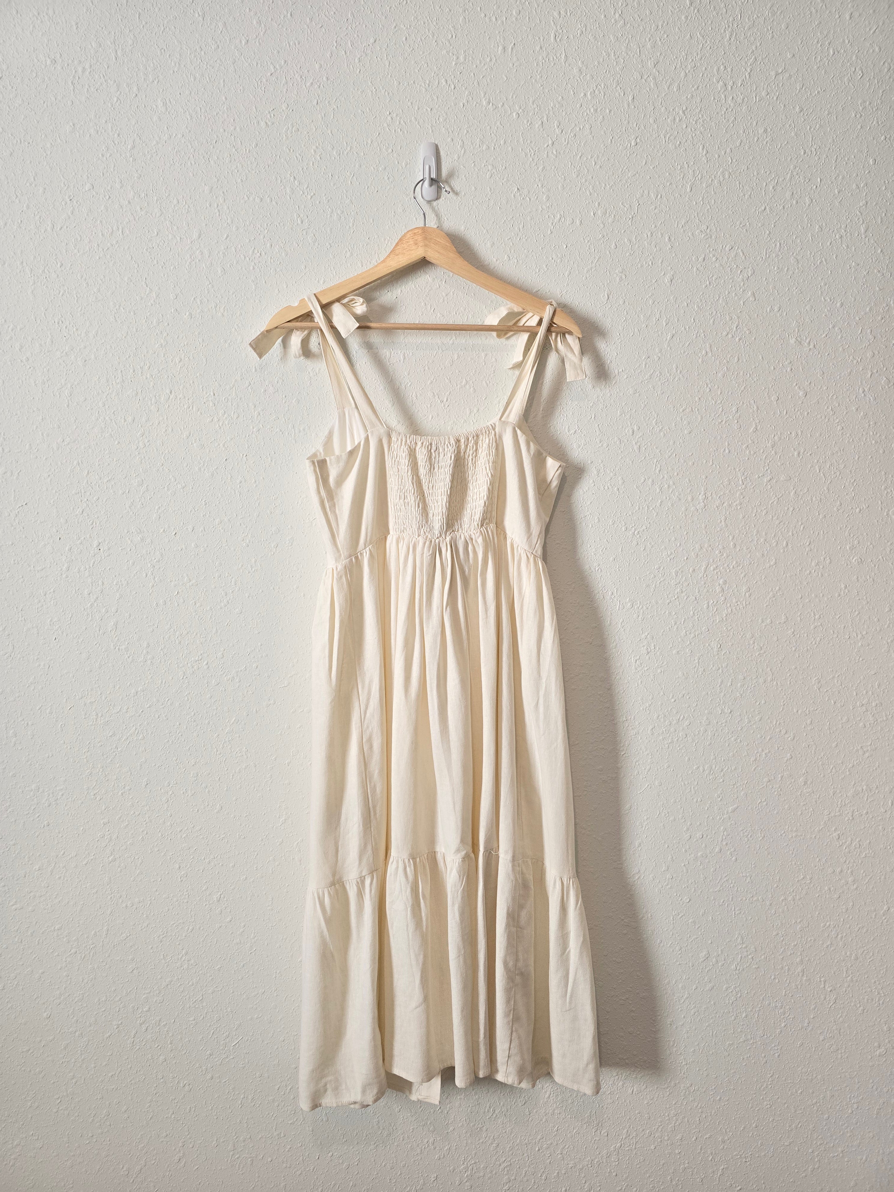 NEW Linen Blend Midi Dress (M)