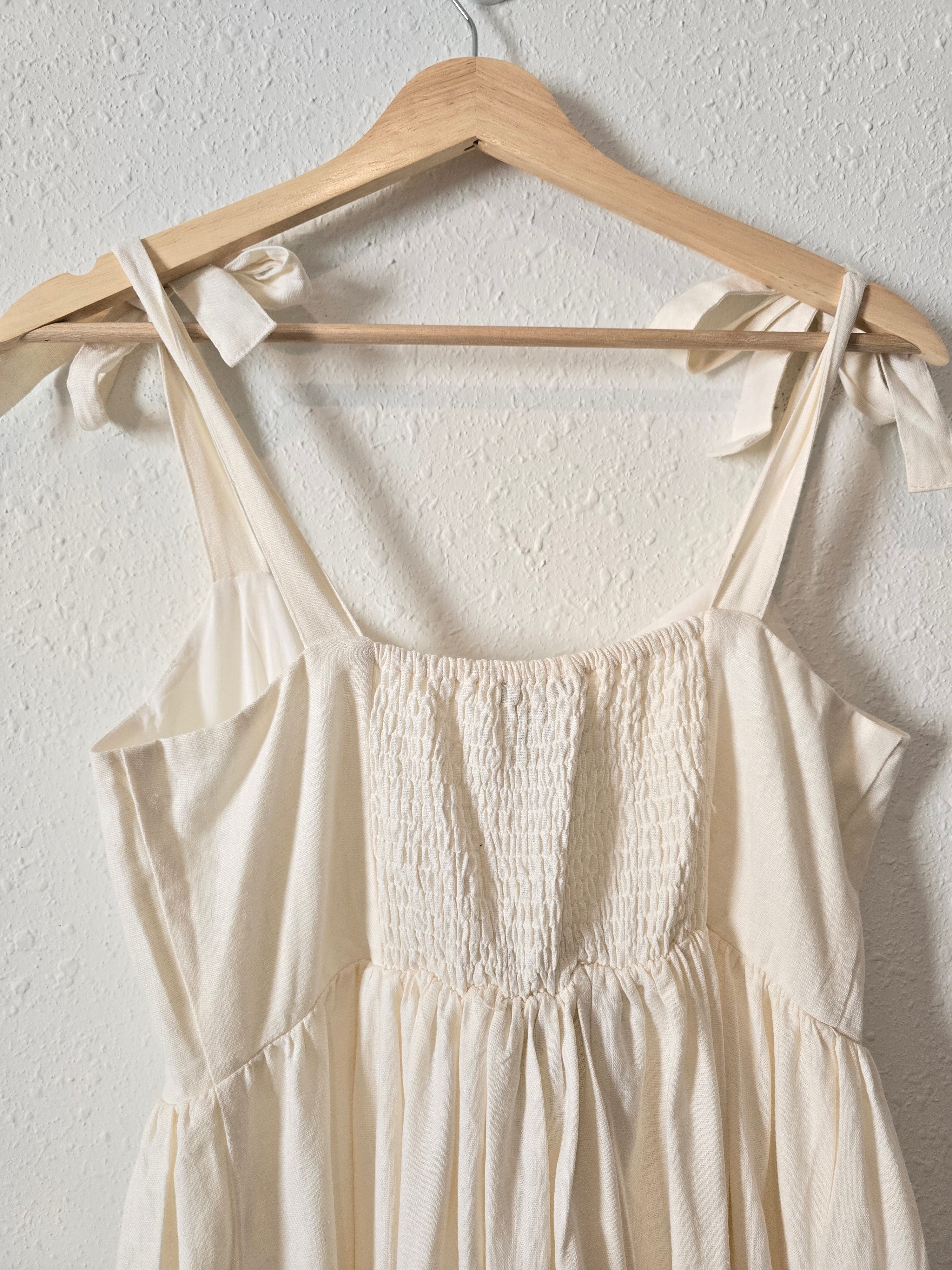 NEW Linen Blend Midi Dress (M)