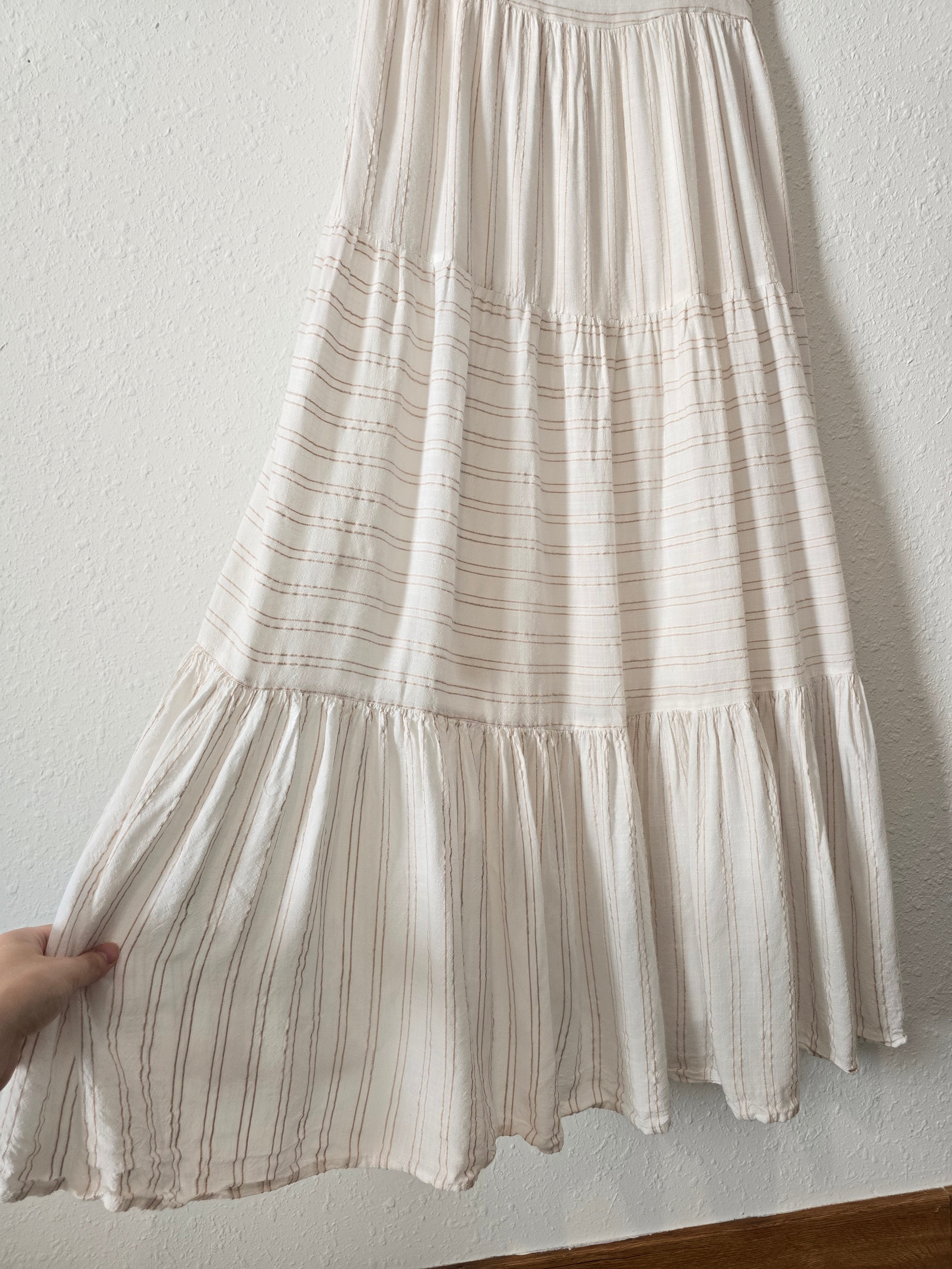 Striped Tiered Maxi Dress (XL)