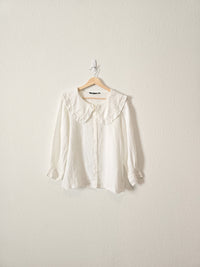 Zara White Linen Button Up (XS)