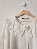 Zara White Linen Button Up (XS)