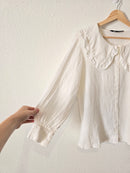 Zara White Linen Button Up (XS)