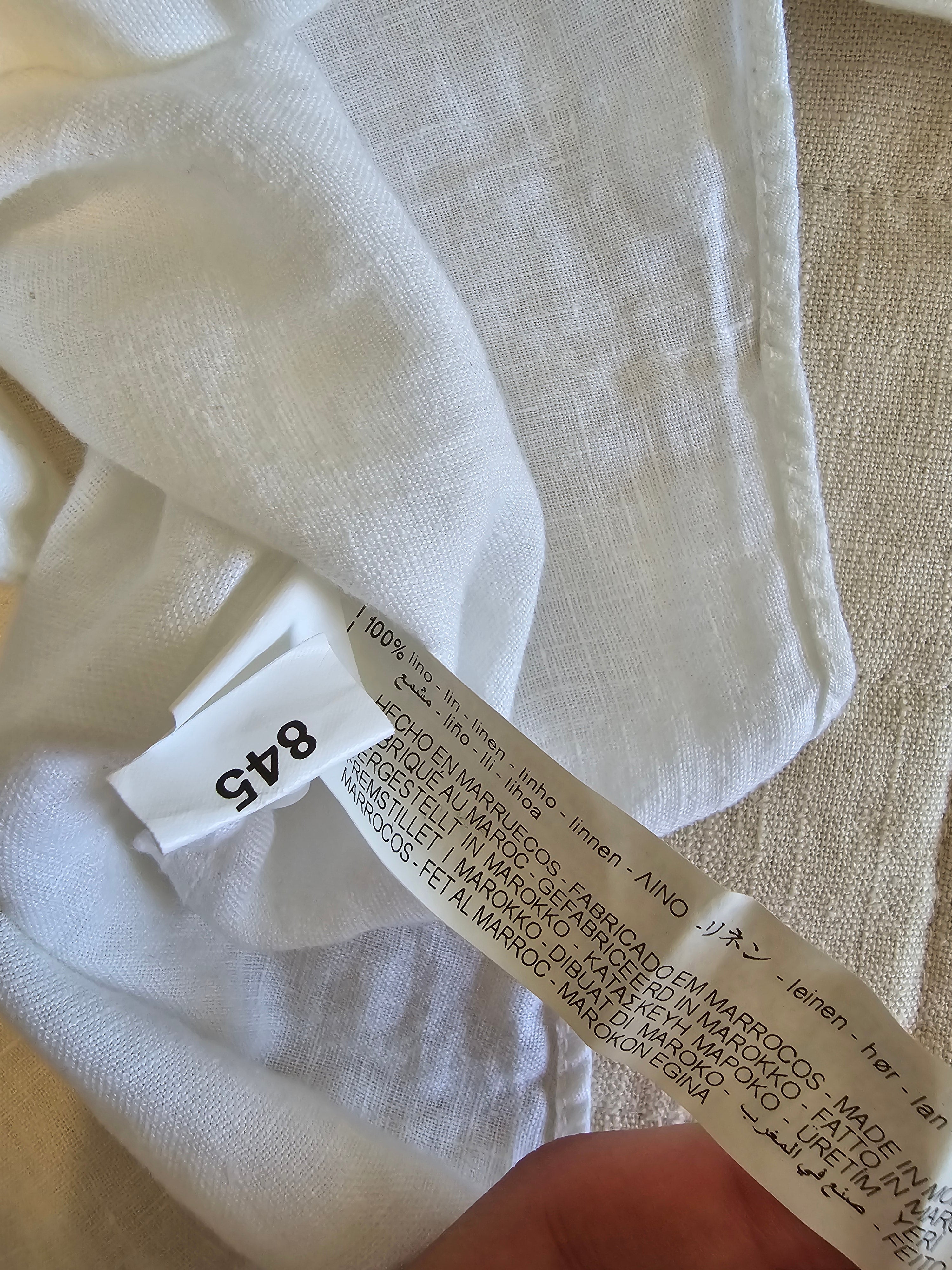 Zara White Linen Button Up (XS)