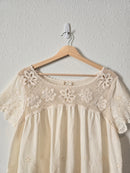 Cream Floral Eyelet Top (L)