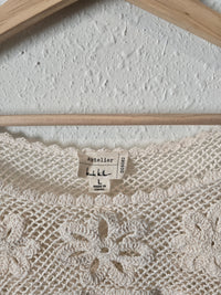 Cream Floral Eyelet Top (L)