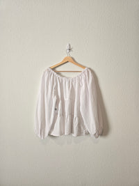 NEW White Tiered Babydoll Top (L)