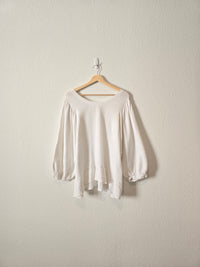 Oversized Gauze Puff Sleeve Top (M)