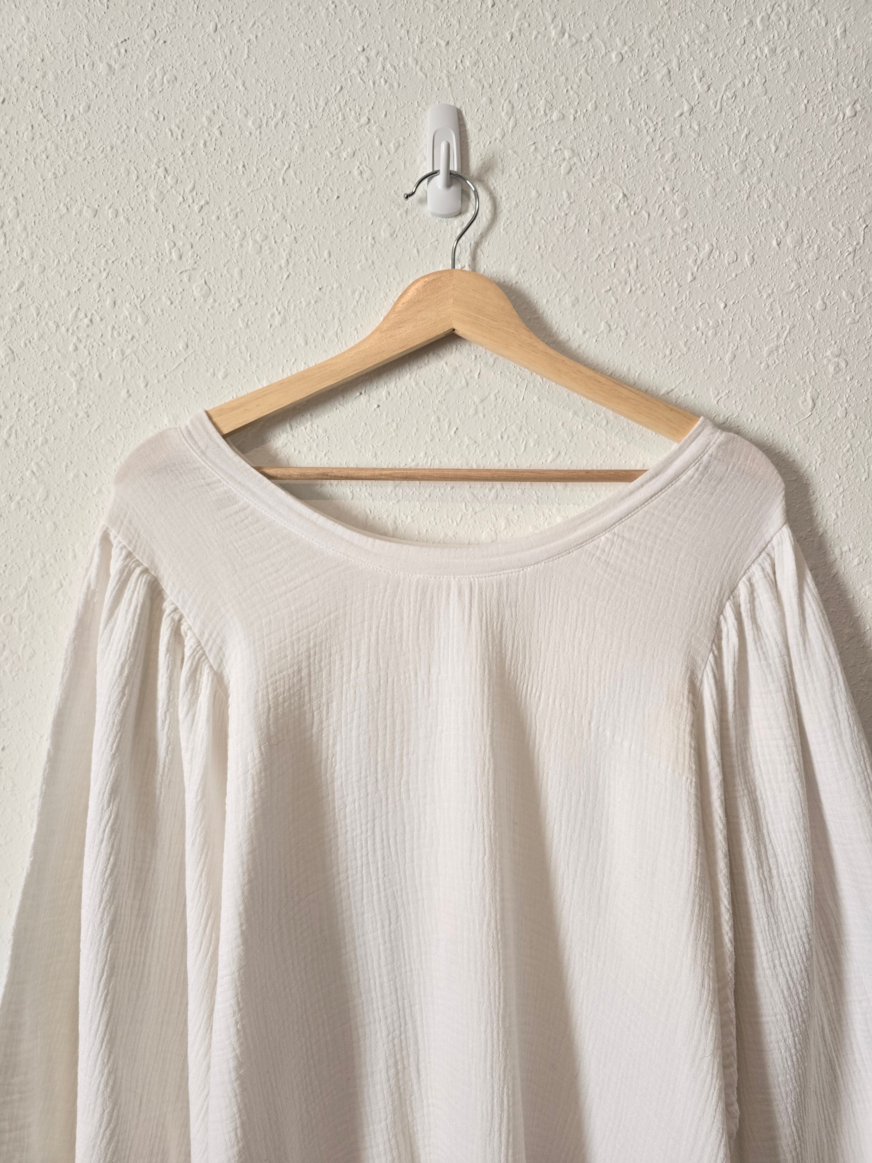 Oversized Gauze Puff Sleeve Top (M)