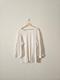 Oversized Gauze Puff Sleeve Top (M)