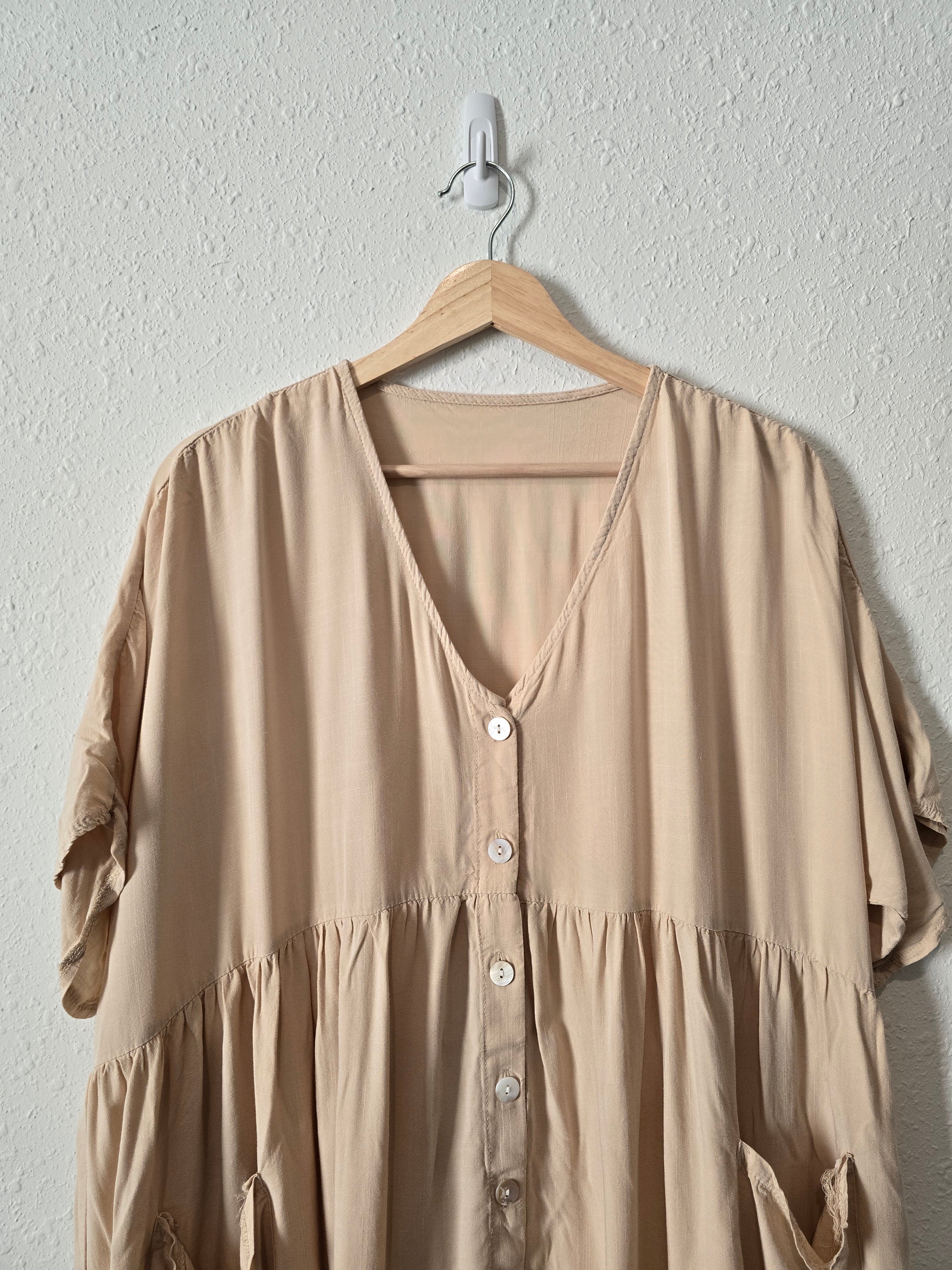 Neutral Cotton Babydoll Tunic (S-L)