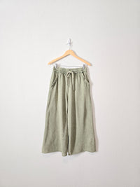 Green Wide Leg Crop Pants (M)