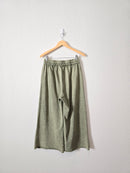 Green Wide Leg Crop Pants (M)