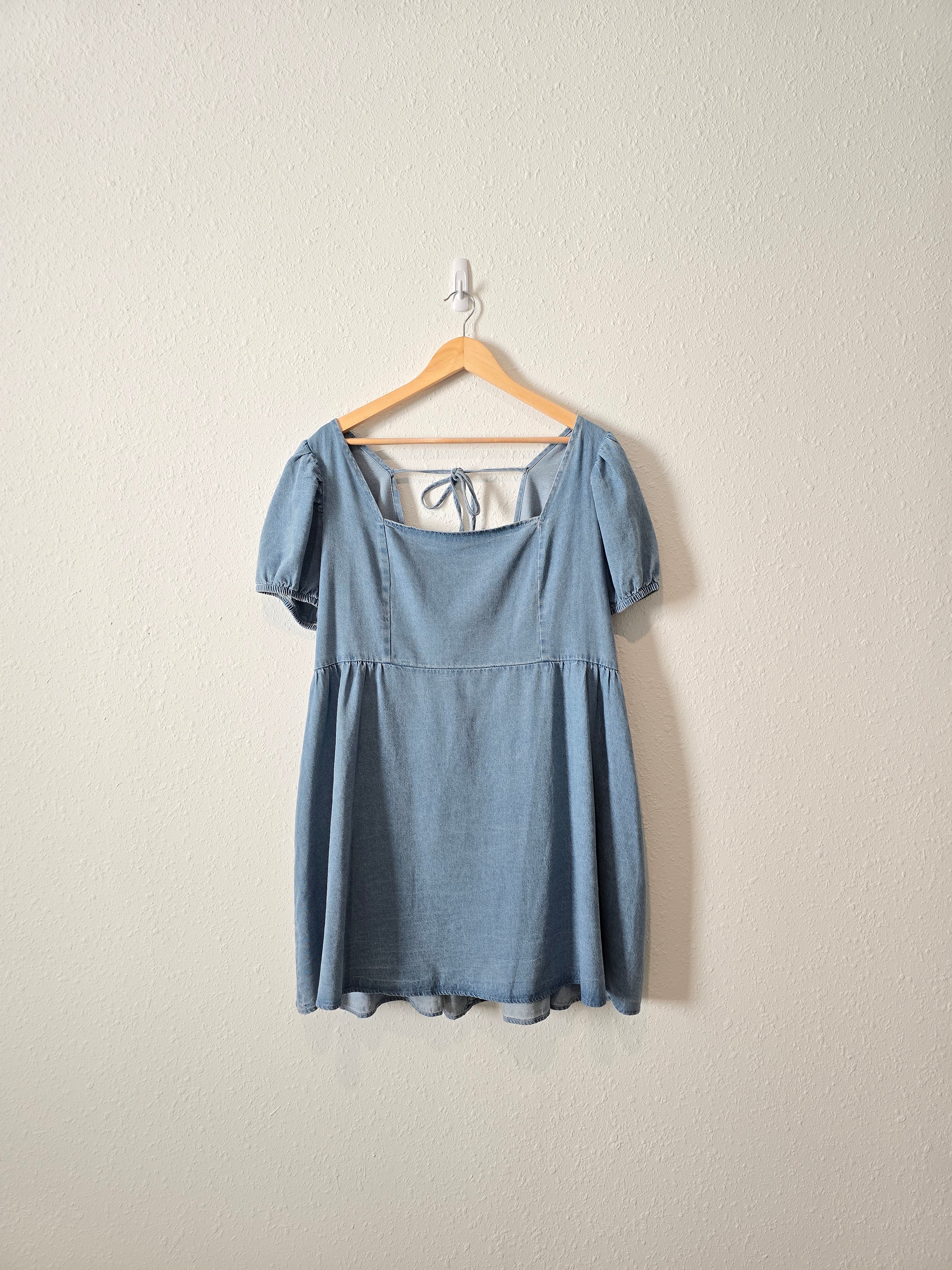 Arula Denim Puff Sleeve Dress (2X)