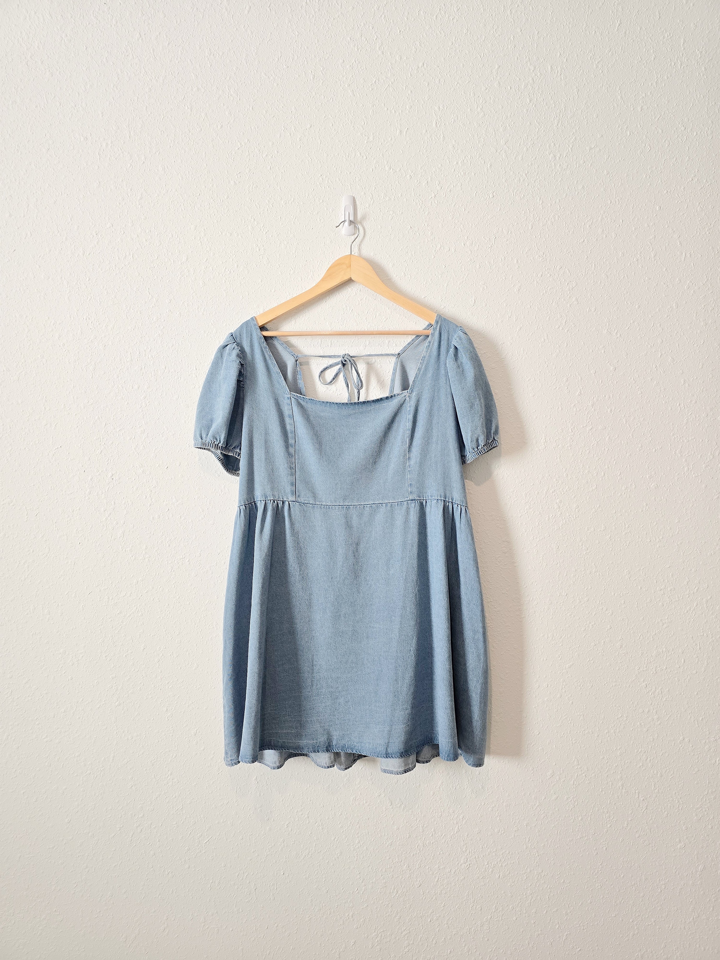 Arula Denim Puff Sleeve Dress (2X)