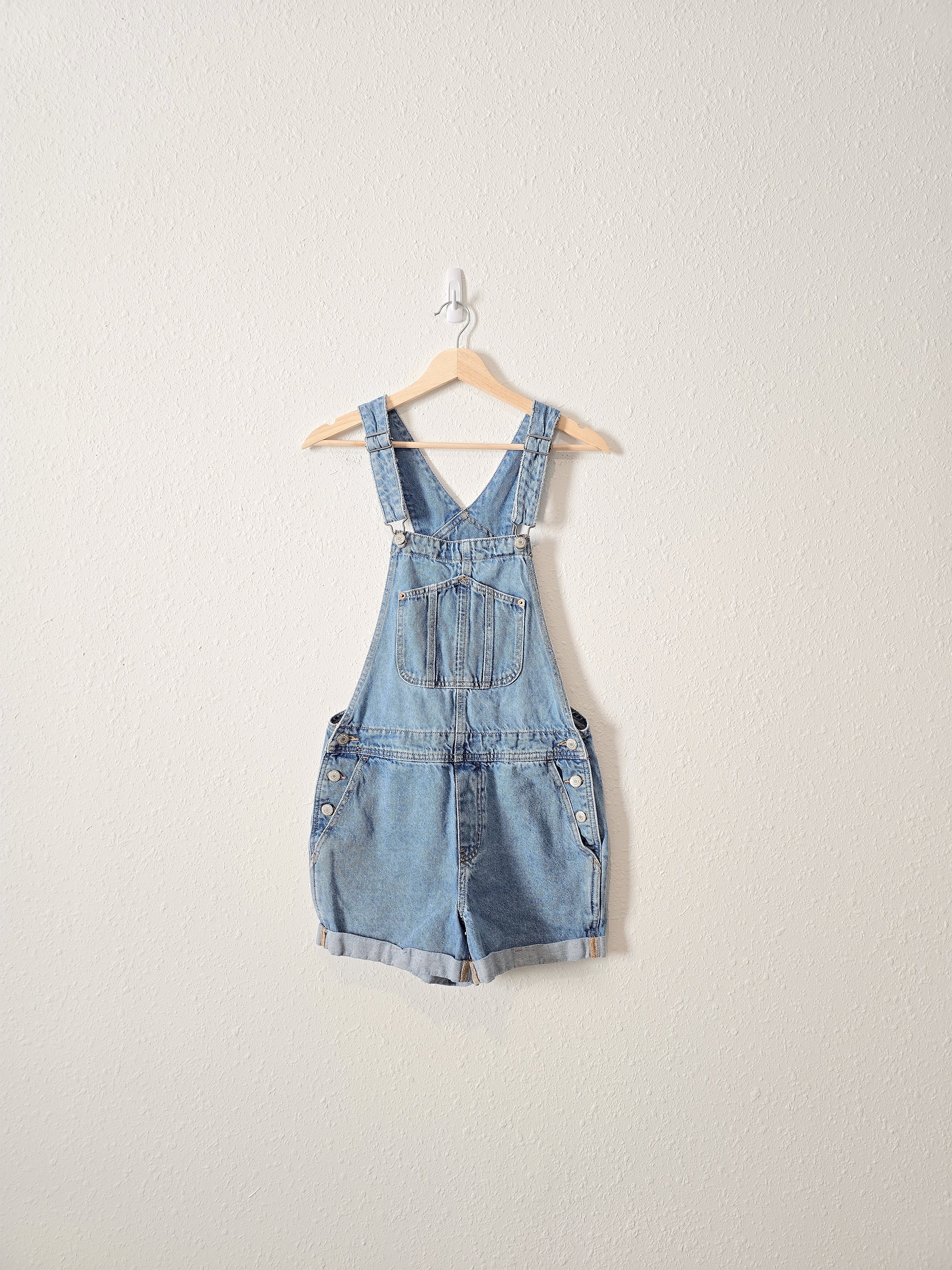 Relaxed Cotton Denim Shortalls (S)