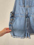 Relaxed Cotton Denim Shortalls (S)