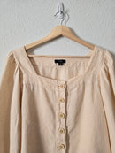 J.Crew Linen Puff Sleeve Top (M)