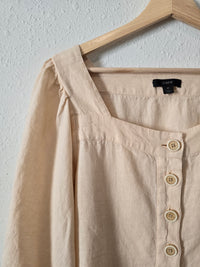 J.Crew Linen Puff Sleeve Top (M)