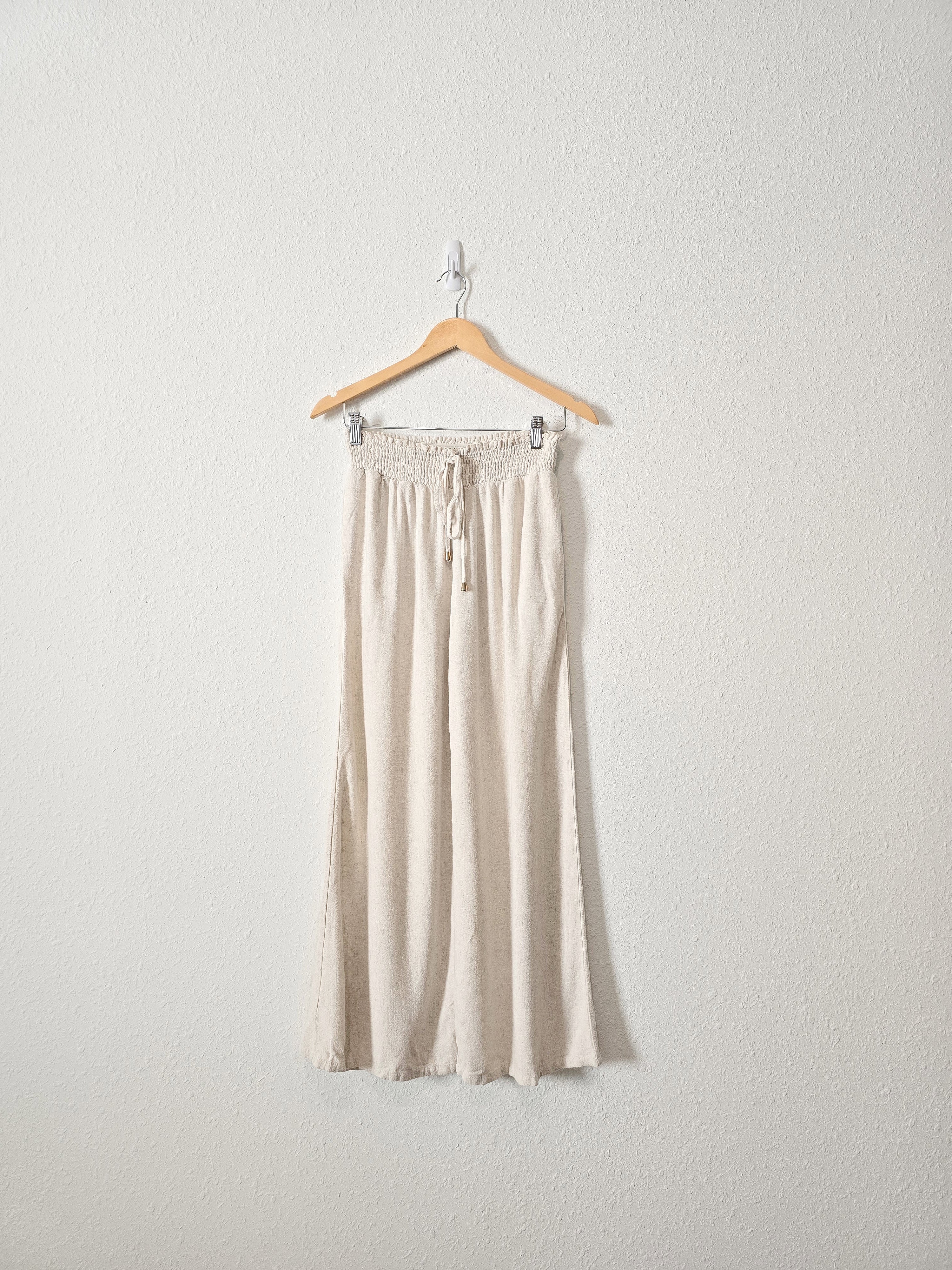 Oat Wide Leg Linen Pants (S)