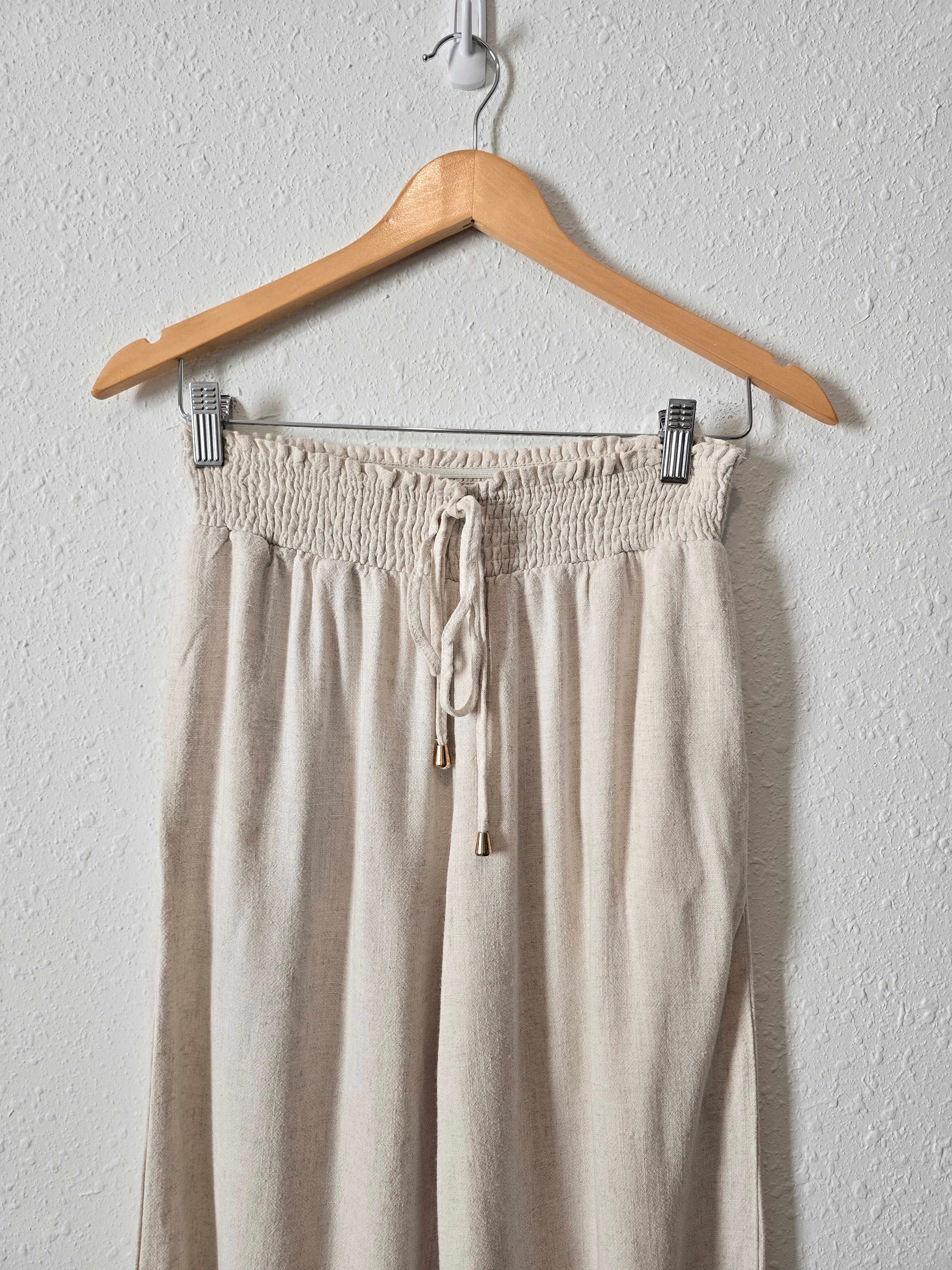 Oat Wide Leg Linen Pants (S)