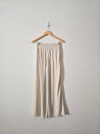 Oat Wide Leg Linen Pants (S)