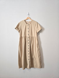 Neutral Babydoll Midi Dress (L)